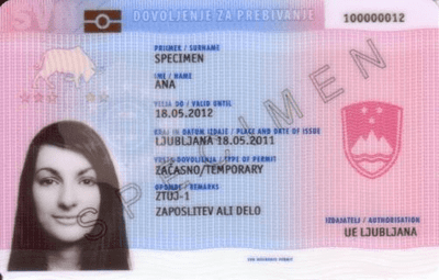 Residence permit document of Slovenia - Immigration Services ...